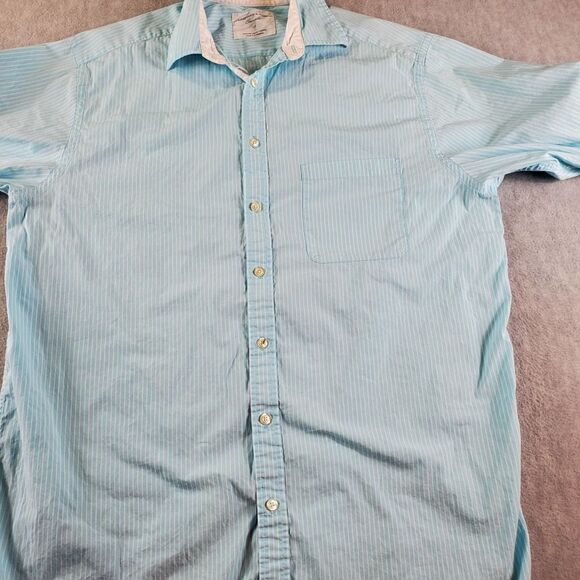 Roundtree & Yorke Shirt Mens Large Tall Blue Casuals Button Up - Picture 6 of 8